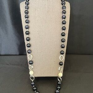 Elegant Black Beaded Necklace